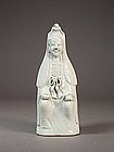 Chinese blanc de chine porcelain seated Guanyin figure