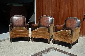 Vintage French Club Chairs - Trianon Trio Set of Three