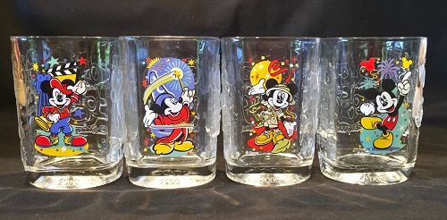 Disney World Mickey Mouse 2000 Complete Set Millennium Series Glasses