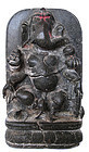 Indian Antique Black Schist Figure of Ganesha