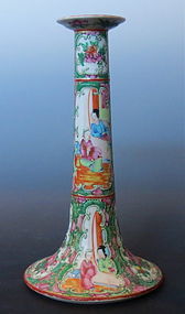 Antique Chinese Rose Canton Candle Stick