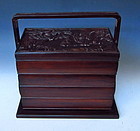 Chinese hardwood Tiered seal case