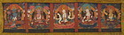 Tibetan Book Cover Painting of Five Bodhisatvas