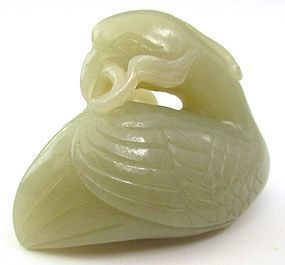 Chinese Carved Jadeite Bird