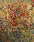 18th C. Tibetan Buddhist Tsakli Miniature Painting of Red Mahakala