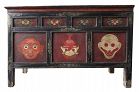 Rare 18th Century Tibetan Buddhist Painted Altar Cabinet