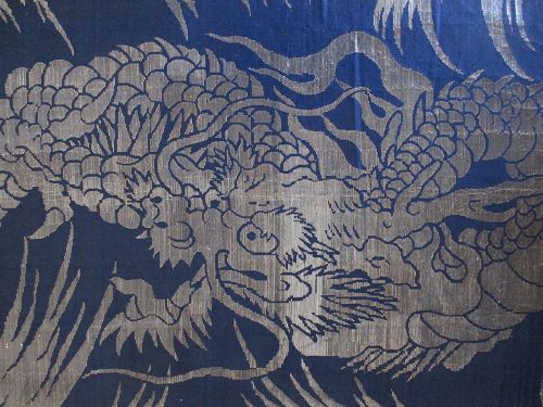 Japanese Antique Buddhist Dragon Textile