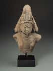 17th C. Indian Stone Bust of Brahma