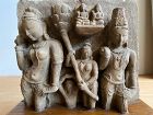 Indian Schist Stele Panel with Vishnu and Laksmi