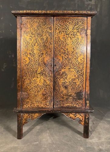 Antique Thai Manuscript Storage Cabinet Early 19th Century
