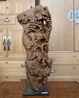 19th C. Antique Chinese Architectural Corbel Butterflies & Squirrels