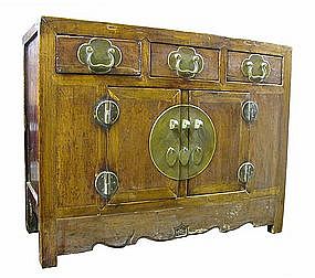 Antique Chinese Low Cabinet with Three Drawers