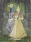 Indian Pichhwai Temple Painting of Radha and Krishna